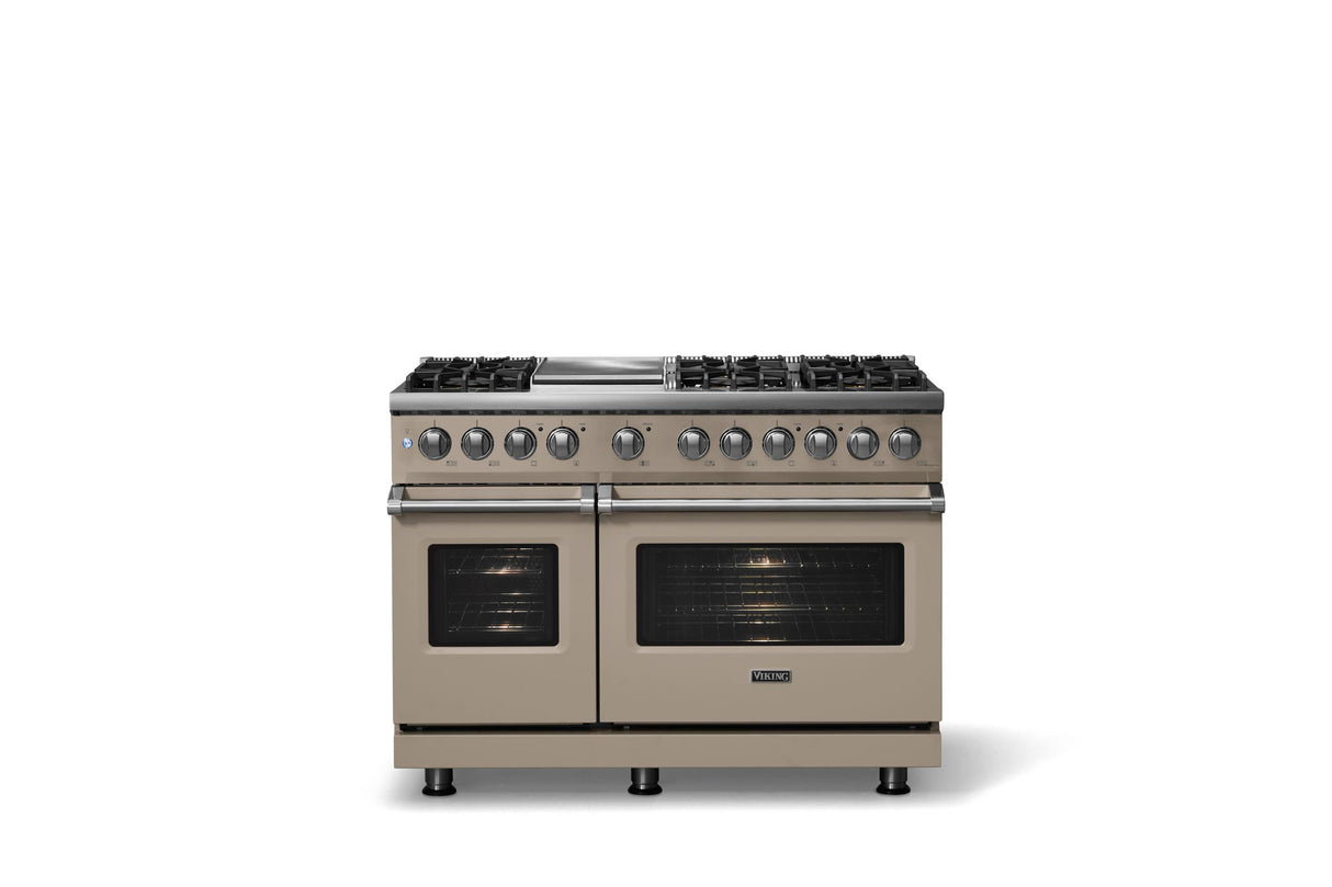 48"W. Dual Fuel Range (Burner: 6g, Finish: Nantucket, Trim: Polished Chrome, Fuel: Natural Gas)