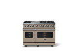 48"W. Dual Fuel Range (Burner: 6g, Finish: Nantucket, Trim: Polished Chrome, Fuel: Natural Gas)