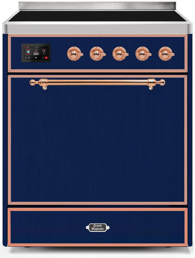 Majestic II 30 Inch Electric Freestanding Range in Blue with Copper Trim