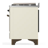 ILVE UMD40FNR3AWB Majestic III 40 inch Dual Fuel Range with 6 Burners and Griddle, Dual Function Burner up to 25,000 BTU (Natural Gas, Triple Glass Door, Antique White, Burnished)