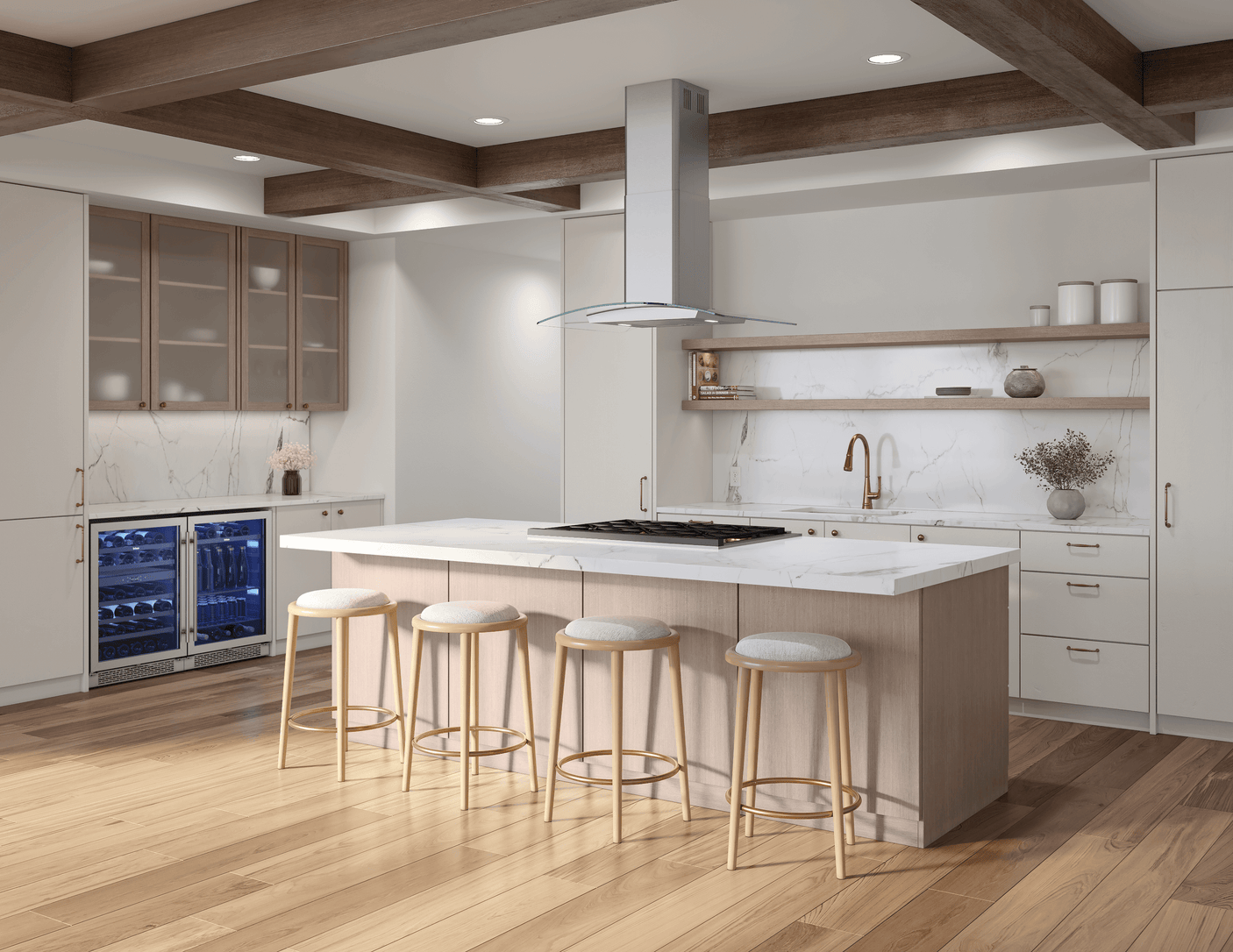 Brisas Curved Glass Island, 30" G, ACT, LED