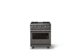 30"W. Sealed Burner Gas Range (Finish: Damascus Gray, Trim: Polished Chrome, Fuel: Natural Gas)