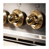 ILVE UPN90FDMPI Nostalgie I 36 inch Dual Fuel Range (Stainless Steel, Brass Trim) (Natural Gas)
