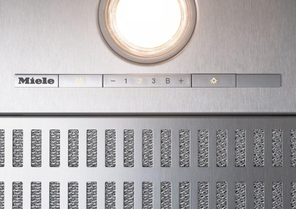DA 2360 Stainless steel - Insert ventilation hood with energy-efficient LED lighting and backlit controls for easy use.