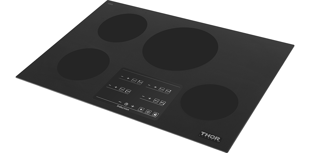 30 Inch Induction Cooktop In Black Glass With 4 Elements
