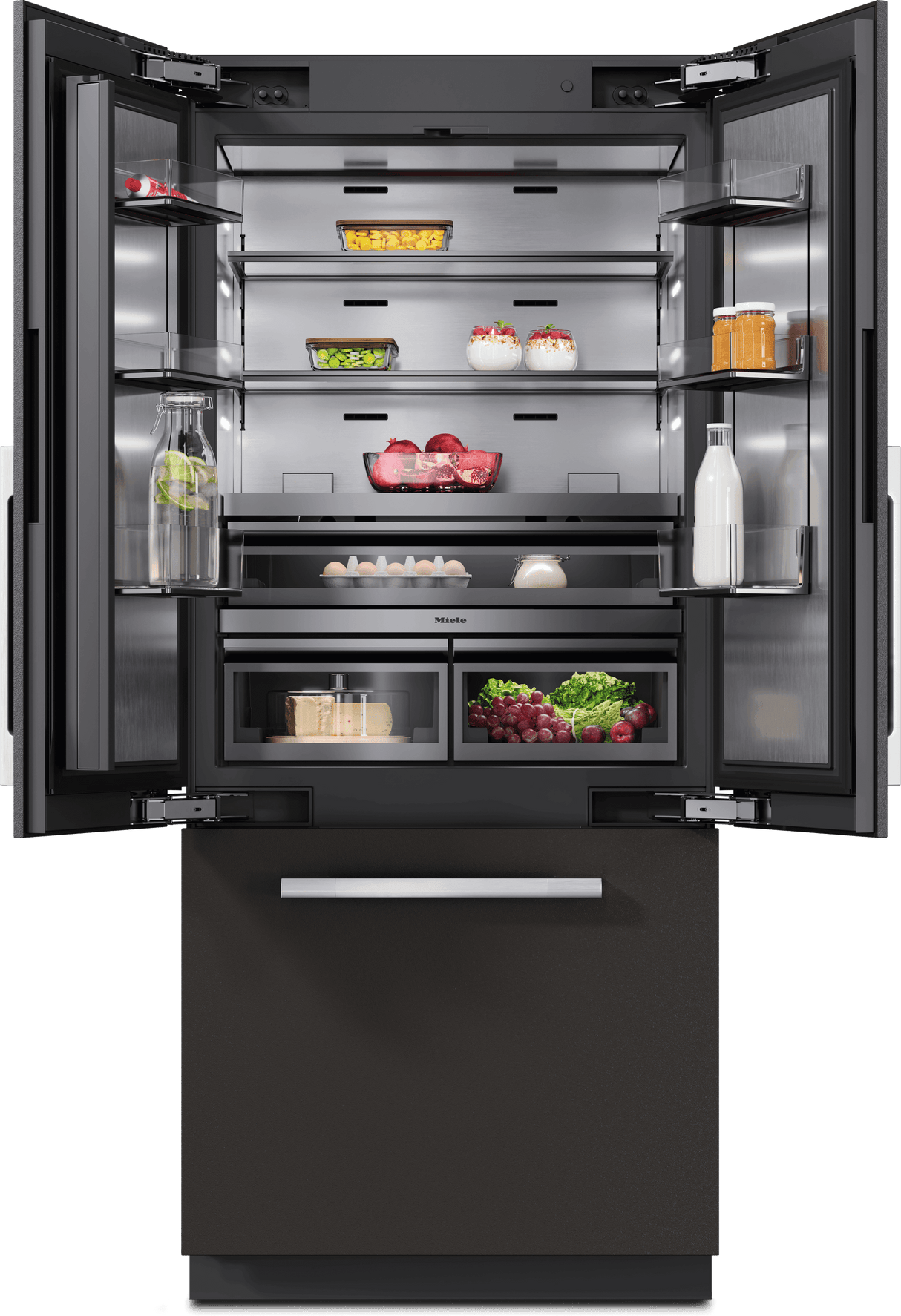 KFMC 3642 FD Compatible with furniture fronts - MasterCool FrenchDoor MasterFresh Pro  AirClean System  IceMaker  Water dispenser  ColdSteel