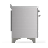 ILVE UMIB48QNR3SSC Majestic III 48 inch Induction Range with 6 Elements, 5.02 cu. ft. Total Oven Capacity (Solid Door, Stainless Steel, Chrome)