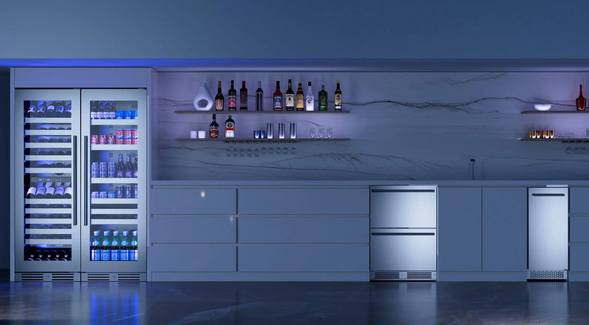 Tall Beverage Center Black Glass