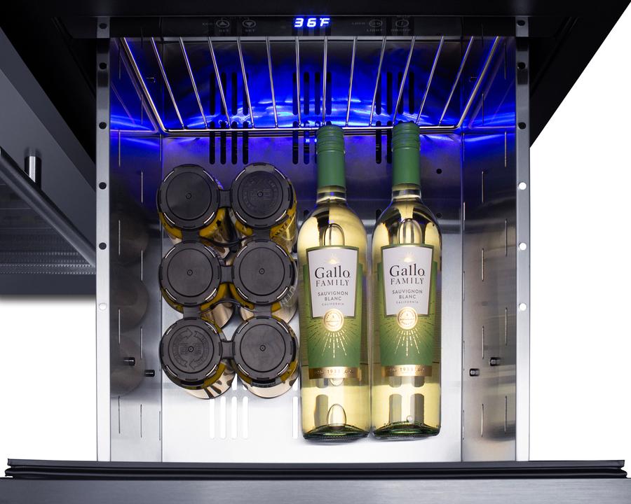 36" Wide Combination Wine Cellar & 2-drawer Refrigerator, ADA Compliant