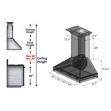 ZLINE Ducted Wooden Wall Mount Range Hood in Antigua and Walnut with Remote Motor (KBAR-RD)