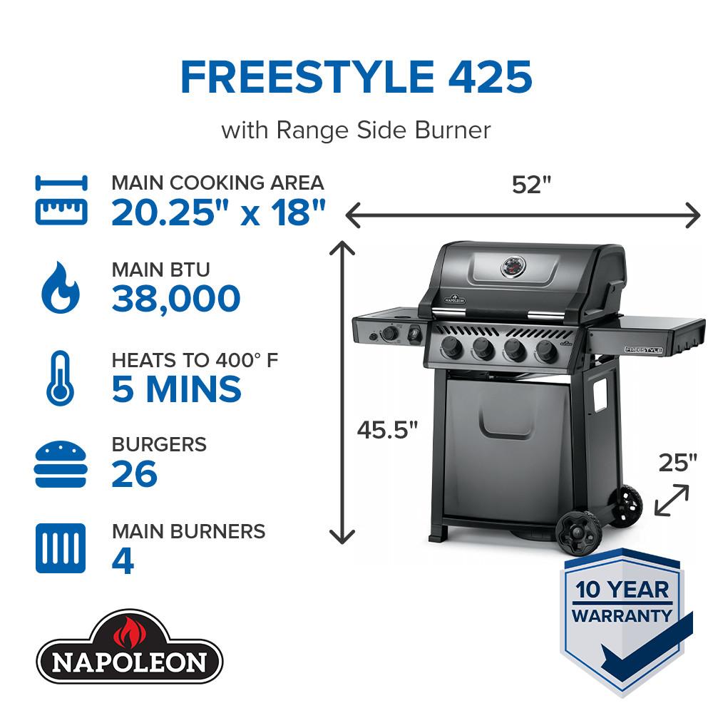 Freestyle? 425 SB with Range Side Burner , Propane, Graphite Grey
