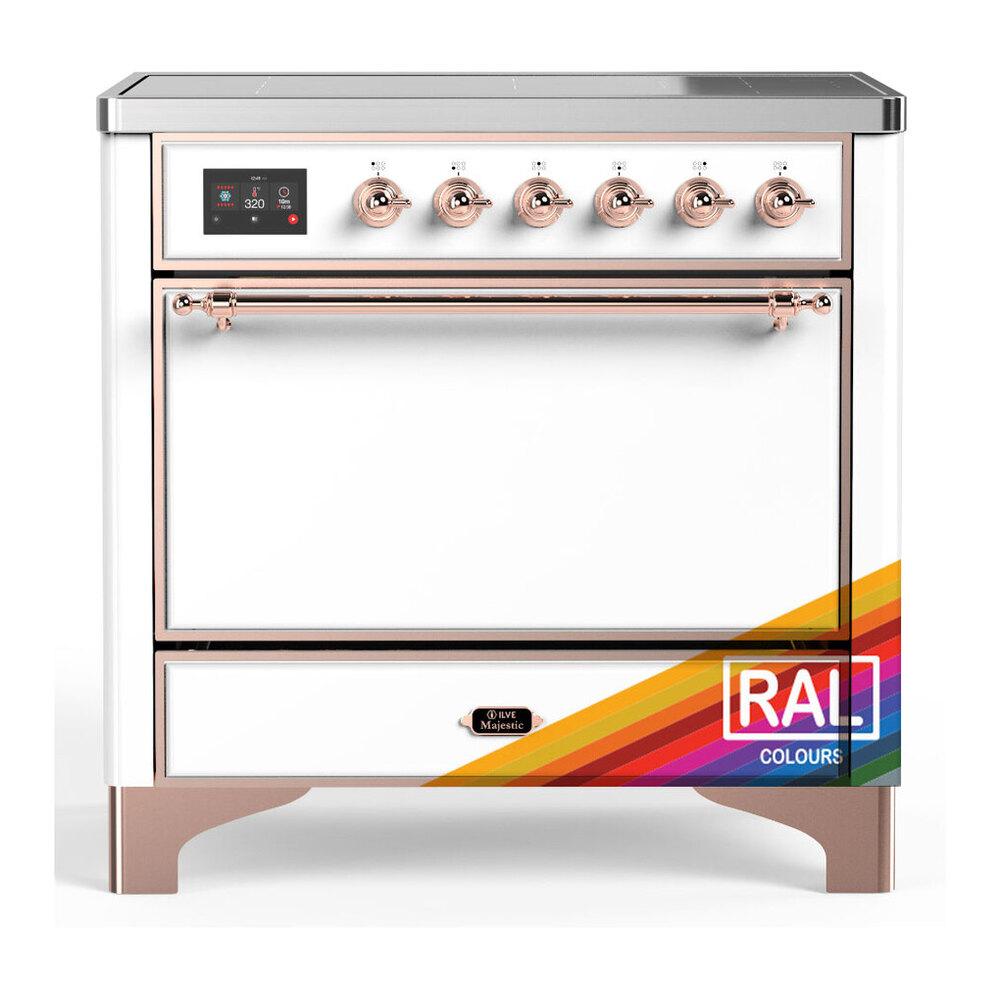 ILVE UMIB36QNR3RAP Majestic III 36 inch Induction Range with 6 Elements, 3.5 cu. ft. Total Oven Capacity (Solid Door, RAL, Copper)