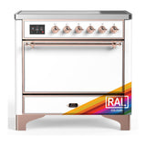 ILVE UMIB36QNR3RAP Majestic III 36 inch Induction Range with 6 Elements, 3.5 cu. ft. Total Oven Capacity (Solid Door, RAL, Copper)