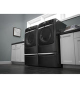 15.5" Laundry Pedestal with Chrome Handle and Storage Drawer
