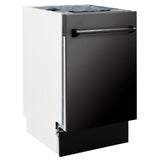 ZLINE 18" Tallac Series 3rd Rack Top Control Dishwasher with Traditional Handle, 51dBa [Color: Black Stainless Steel]