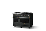 48"W. Sealed Burner Gas Range (Burner: 6g, Finish: Antique Bronze, Trim: Brushed Brass, Fuel: Propane)