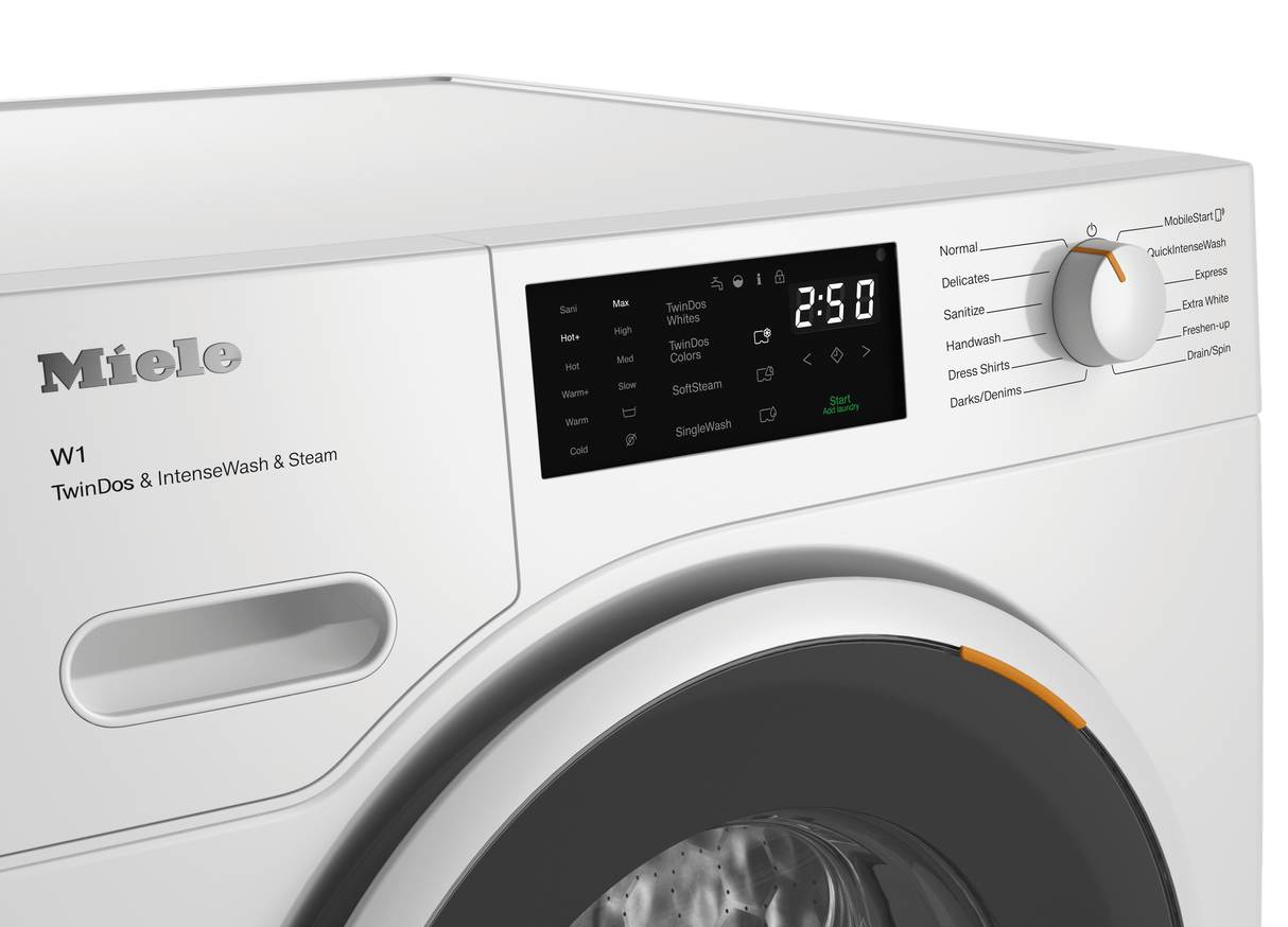 WXF980 WCS TDos&IWash&Steam - W1 front-loading washing machine: 8 kg  1600 rpm  Auto Dosing  Pre-Ironing  Miele@home  CapDosing