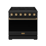 36 Inch Professional Electric Range In Black/bronze  Gordon Ramsay Series