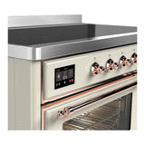 ILVE UMIB48NR3AWP Majestic III 48 inch Induction Range with 6 Elements, 5.02 cu. ft. Total Oven Capacity (Triple Glass Door, Antique White, Copper)