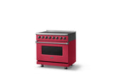 36"W. Induction Range (Finish: Valentine, Trim: Polished Chrome)