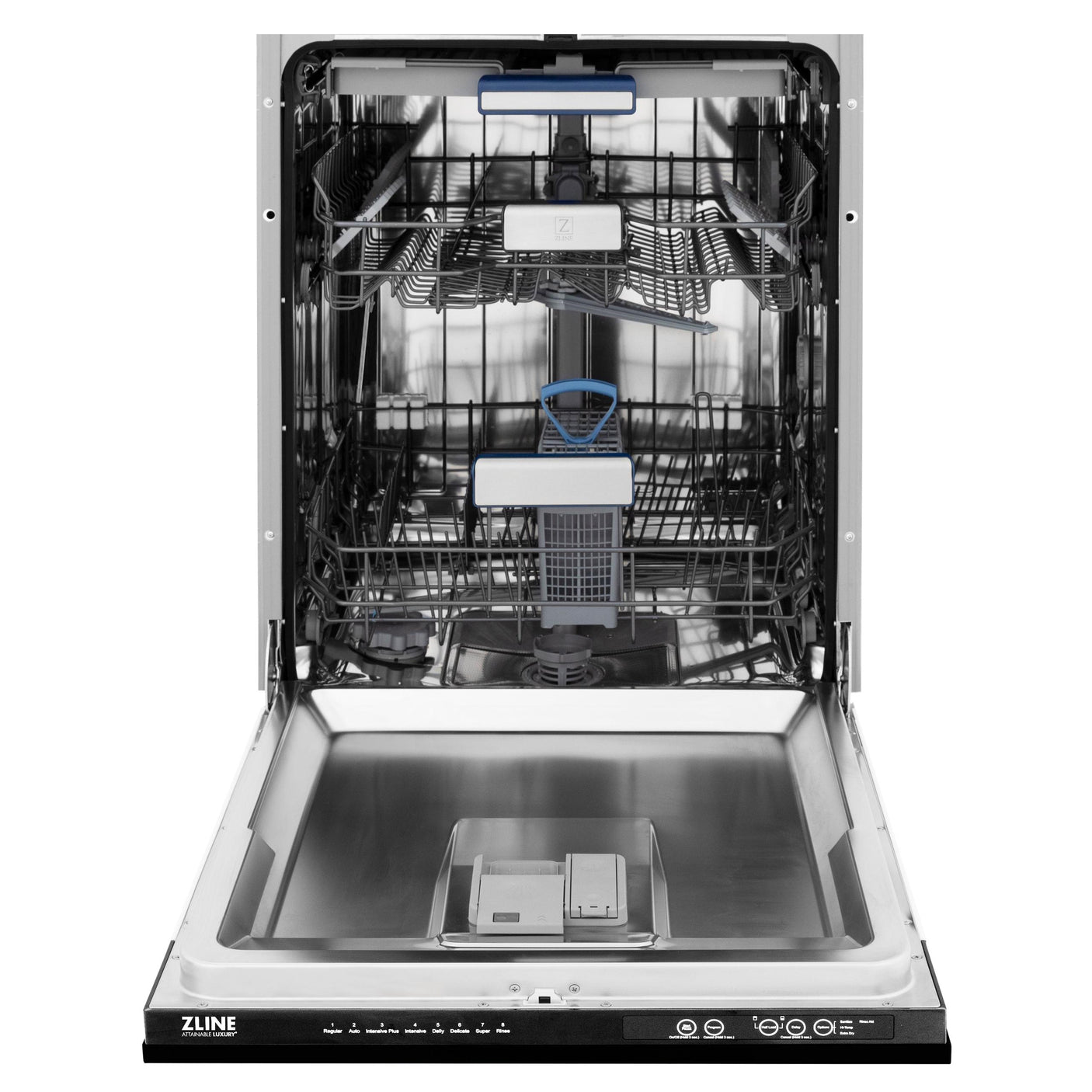ZLINE Autograph Edition 24" 3rd Rack Top Control Tall Tub Dishwasher in Black Stainless Steel with Accent Handle, 51dBa (DWVZ-BS-24) [Color: Gold]