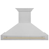 48 in. ZLINE Autograph Edition DuraSnow Stainless Steel Range Hood with DuraSnow Stainless Steel Shell (8654SNZ-48) [Color: Gold]