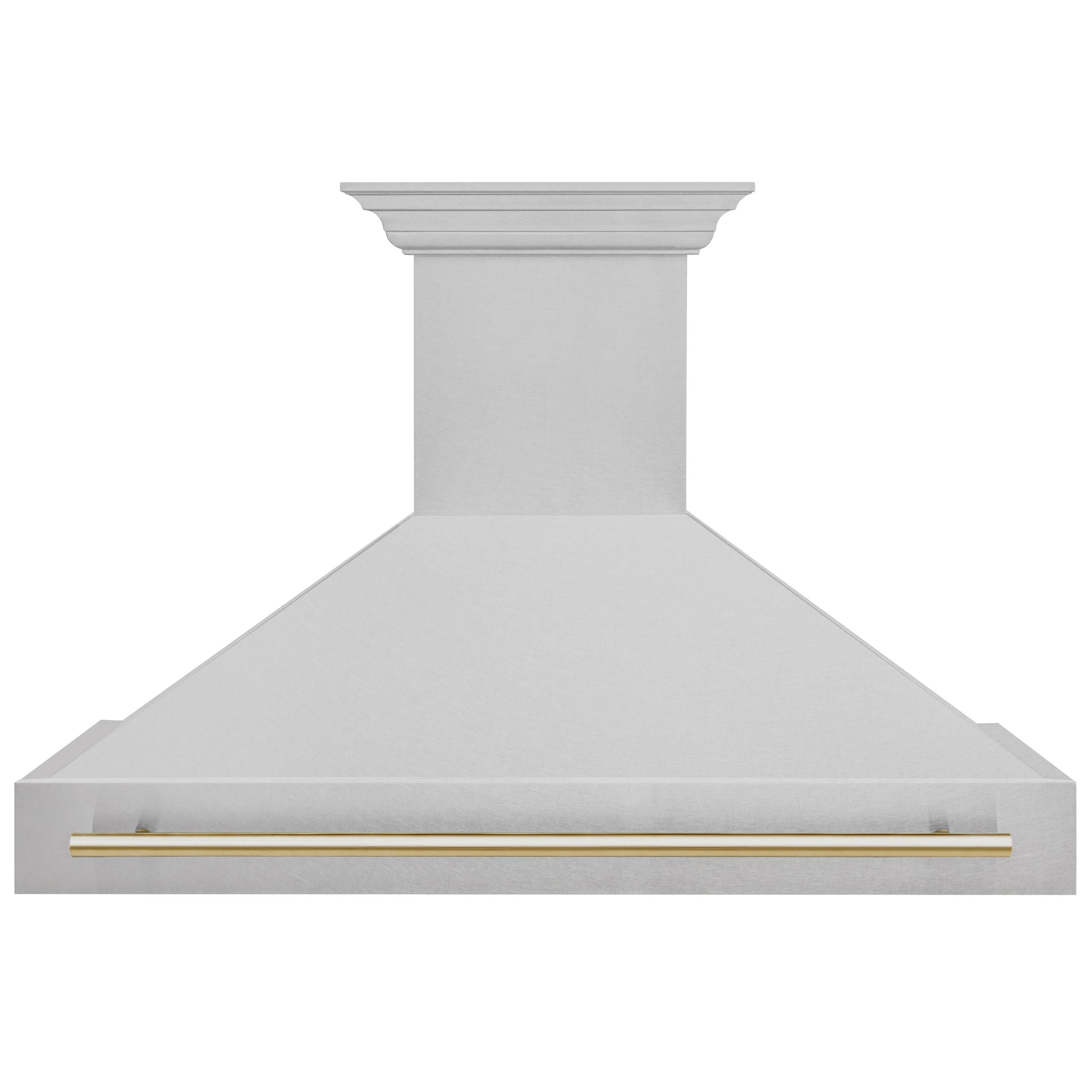 48 in. ZLINE Autograph Edition DuraSnow Stainless Steel Range Hood with DuraSnow Stainless Steel Shell (8654SNZ-48) [Color: Gold]