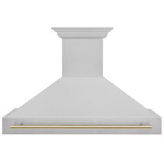 48 in. ZLINE Autograph Edition DuraSnow Stainless Steel Range Hood with DuraSnow Stainless Steel Shell (8654SNZ-48) [Color: Gold]
