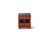 30"W. Electric Range (Finish: Spiced Cider, Trim: Brushed Brass)