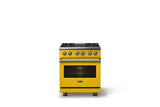 30"W. Dual Fuel Range (Finish: Daffodil, Trim: Polished Chrome, Fuel: Natural Gas)