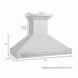 ZLINE 48 in. Stainless Steel Range Hood with Stainless Steel Handle (8654STX-48) [Color: Red Matte]