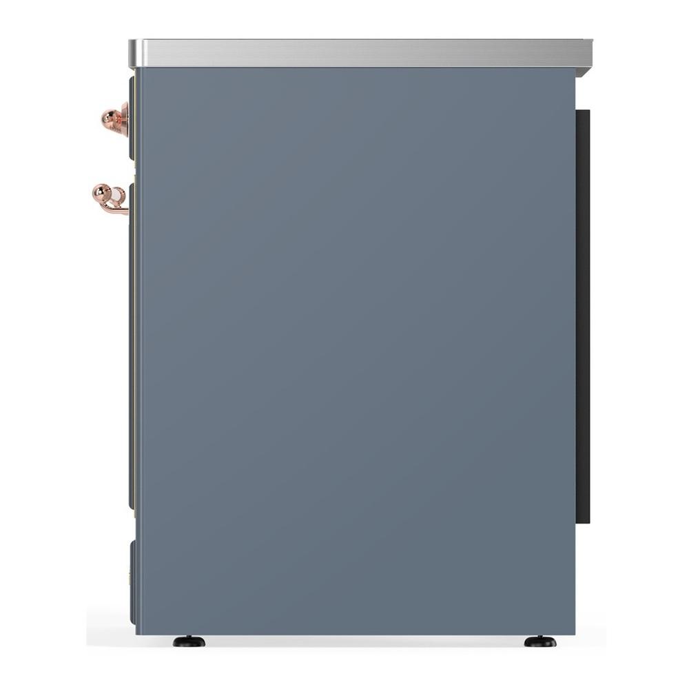 ILVE UMIB30QNR3BGP Majestic III 30 inch Induction Range with 4 Elements, 4 cu. ft. Oven Capacity (Solid Door, Blue Grey, Copper)