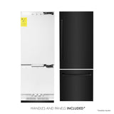 ZLINE 30" 16.1 cu. ft. Built-In 2-Door Bottom Freezer Refrigerator with Internal Water and Ice Dispenser in Black Stainless Steel (RBIV-BS-30)