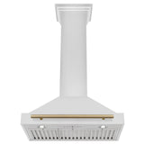 ZLINE 30 in. Autograph Edition Convertible Stainless Steel Range Hood with Stainless Steel Shell and Champagne Bronze Accents (KB4STZ-30-CB) [Color: Champagne Bronze Accents]