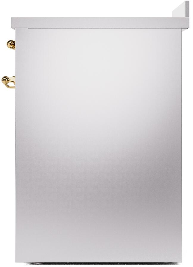 Nostalgie II 30 Inch Electric Freestanding Range in Stainless Steel with Brass Trim