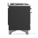 ILVE UMD40FQNR3MGCLP Majestic III 40 inch Dual Fuel Range with 6 Burners and Griddle, Dual Function Burner up to 25,000 BTU (Liquid Propane, Solid Door, Graphite Matte, Chrome)