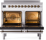 Nostalgie II 40 Inch Electric Freestanding Range in White with Bronze Trim
