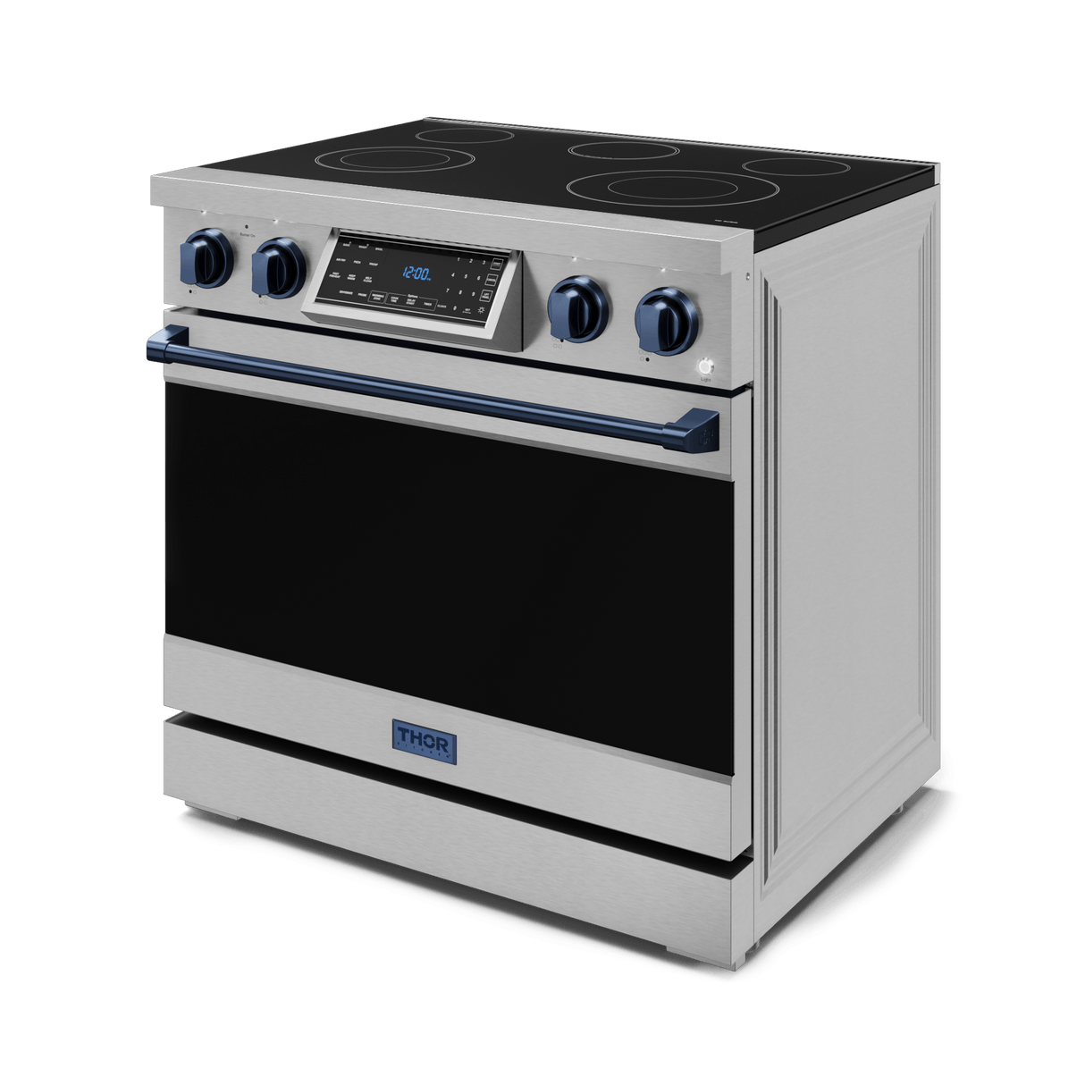 36 Inch Professional Electric Range With Tilt Panel Touch Control In Stainless Steel/navy Blue  Gordon Ramsay Series