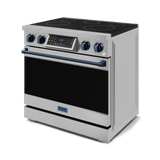 36 Inch Professional Electric Range With Tilt Panel Touch Control In Stainless Steel/navy Blue  Gordon Ramsay Series