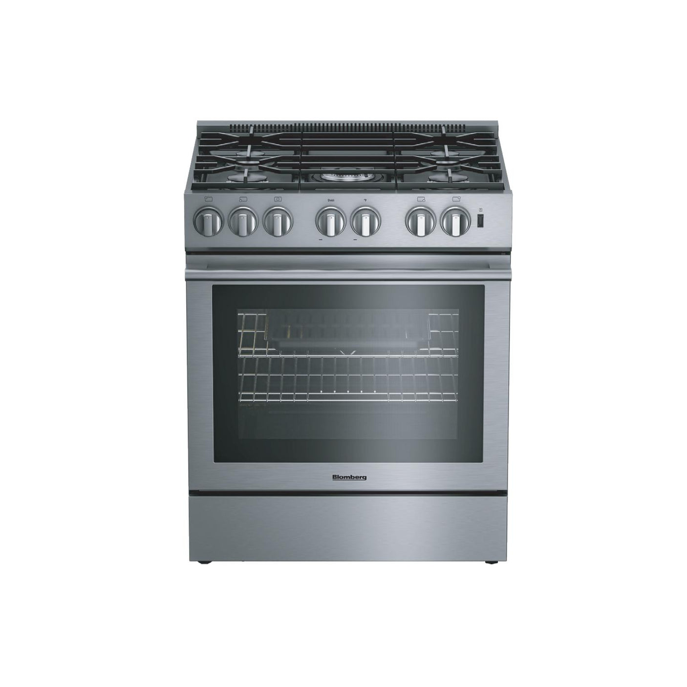 30in Dual Fuel 5 burner range with 5.7 cu ft self clean oven, slide-in style