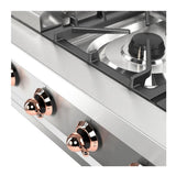 ILVE UHCP36FNSSPLP Nostalgie II 36 inch Built-In Gas Rangetop with 6 Burners and Griddle, in Stainless Steel (Liquid Propane, Copper)