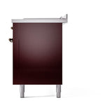 ILVE UN60FSQNMPBUBLP Nostalgie II Noblesse 60 inch Dual Fuel Range (7 Sealed Burners + Griddle + French Top, Liquid Propane, Solid Door, Burgundy, Burnished)