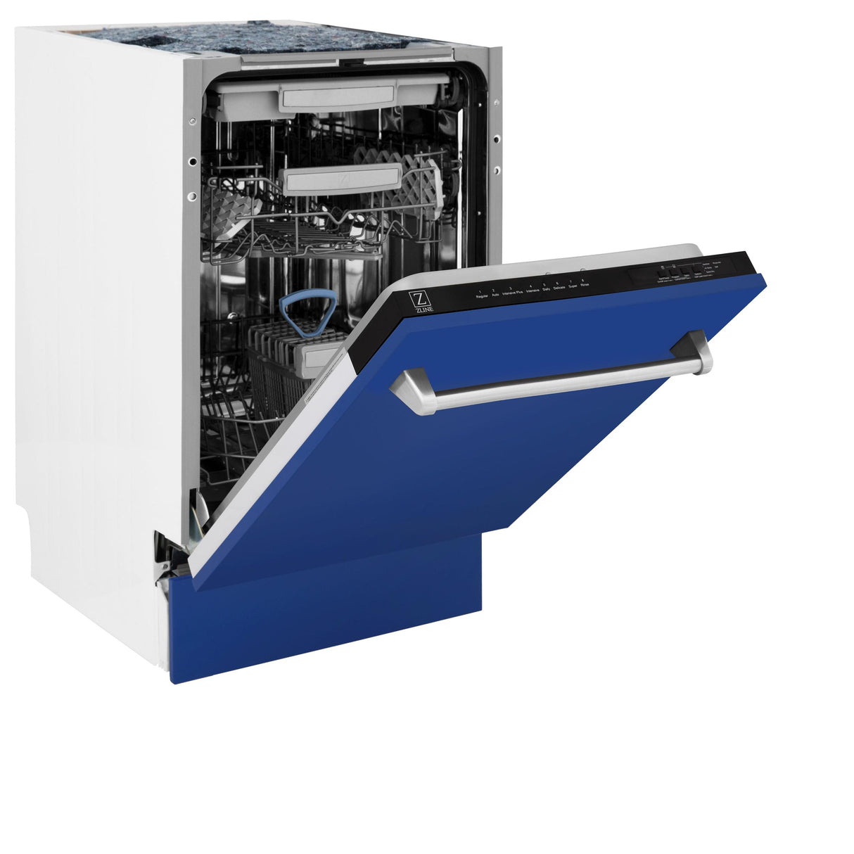 ZLINE 18" Tallac Series 3rd Rack Top Control Dishwasher with Traditional Handle, 51dBa [Color: Blue Matte]