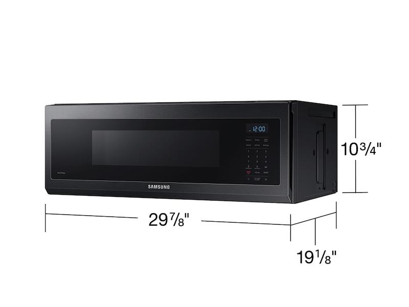 1.1 cu. ft. Smart SLIM Over-the-Range Microwave with 400 CFM Ventilation in Matte Black Steel