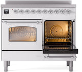 Nostalgie II 40 Inch Electric Freestanding Range in White with Chrome Trim
