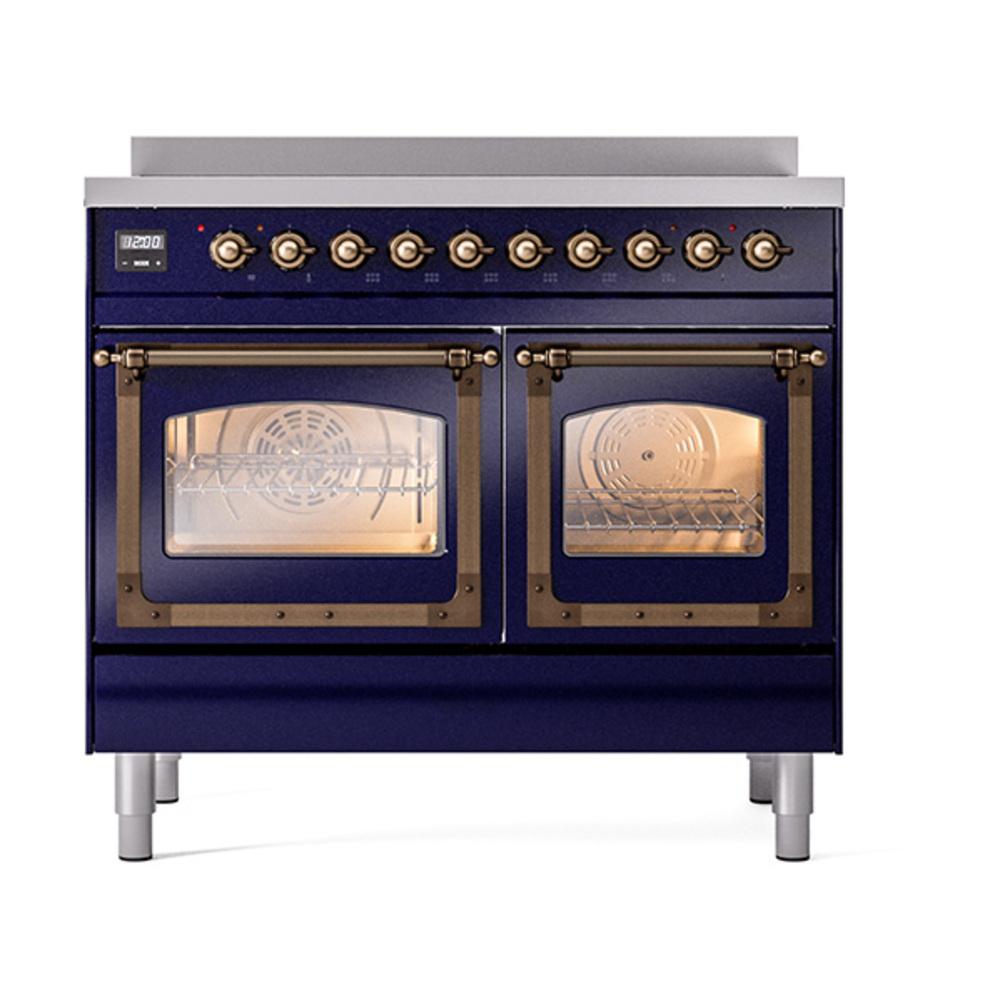 ILVE UNDI406NMPMBB Nostalgie II Noblesse 40 inch Induction Range (Triple Glass Door, Midnight Blue, Burnished)