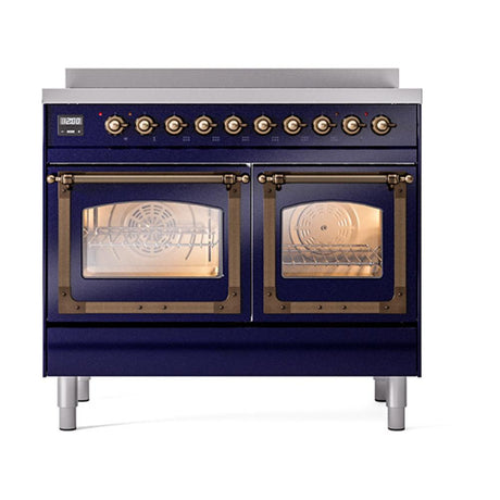 ILVE UNDI406NMPMBB Nostalgie II Noblesse 40 inch Induction Range (Triple Glass Door, Midnight Blue, Burnished)