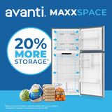 Avanti MaxxSpace Insulation™ Technology Garage-Ready Frost-Free Ice Maker-Ready Refrigerator, 21 cu. ft., ENERGY STAR, Stainless Steel Look (AVFF21DLJM0SS)