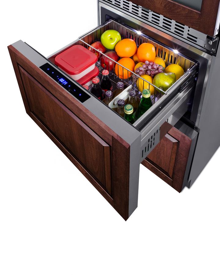 24" Wide Combination Dual-zone Wine Cellar and 2-drawer Refrigerator-freezer (panels Not Included)