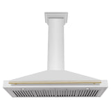 ZLINE 48 in. Autograph Edition Convertible Stainless Steel Range Hood with Stainless Steel Shell and Champagne Bronze Accents (KB4STZ-48-CB) [Color: Gold Accents]